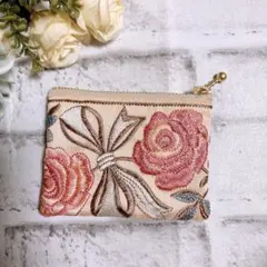 インド刺繍リボン　ポーチ　マルチポーチ　ハンドメイド　ミニポーチ　NO3349