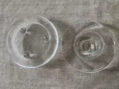 ガラストレイ ２枚セット アクセサリートレイ お香立て キャンドル立て