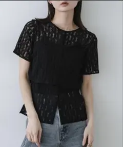 【値下げ中‼️】SENSEOFPLACE レースビスチェアンサンブルカットトップのサムネイル