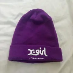 X-girl New Era コラボ ニット帽 パープルのサムネイル