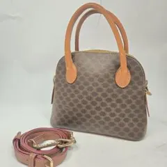 CELINE 2way ハンドバッグ マカダム柄 ショルダーストラップつき