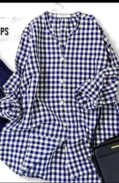 SHIPS Days チェック柄ボタン付きシャツ