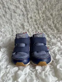 asics ベビー スニーカー 12.5cm ブルー ネイビー チェック