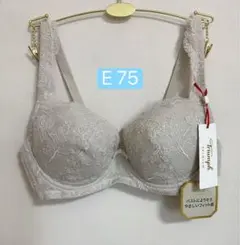 新品 トリンプ D75 グレー フルカップブラ 花柄レースブラ - メルカリ