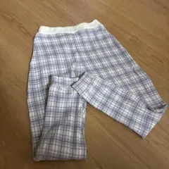 値下げ！プティマイン　チェック柄　カットソーパンツ　長ズボン130