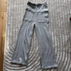 マタニティ スリット入りパンツ Lサイズ グレー