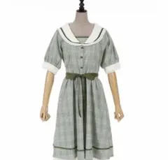 アクシーズファムポエティック　チェックセーラーフリルワンピース