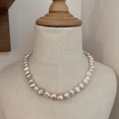 天然淡水パール　バロック　ポテト形　天然色　ネックレス　ハンドメイドパーツ