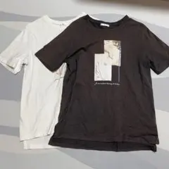 半袖 Tシャツ 2枚セット 白 スミクロ