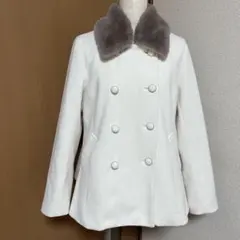 【axes femme】ショートコートファー付き　ホワイト