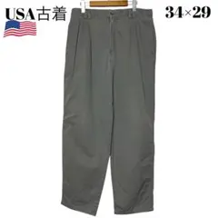 90s USA古着 ツータックチノパンツ グレー 34×29 カーゴボトムズのサムネイル