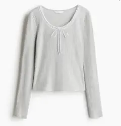 H＆M レーストリム リブトップス S