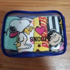 SNOOPY ソックス 4足セット ポーチ付き
