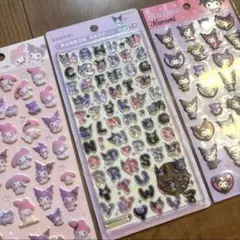 正規品 ボンボンドロップシール サンリオ 文字 クロミ ぷくっとシール メロクロ