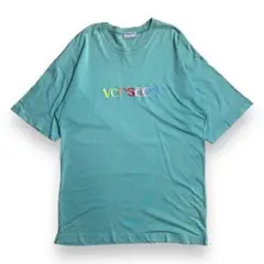 VERSACE イタリア製 ヴェルサーチ ライムグリーン 刺繍ロゴ Tシャツのサムネイル