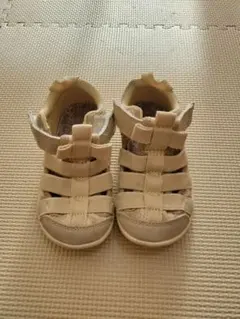 【イフミー】ベージュストラップ付きサンダル15.5cm