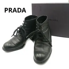 PRADA スエード レースアップ パンプス ブラック 36.5 - メルカリ