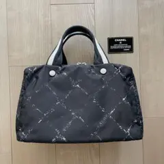 シャネル 旧トラベルライン ハンドバッグ ボストンバッグ 美品