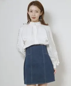 SNIDEL デニムハイウェストミニスカート USED