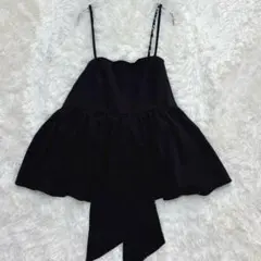 シーイン キャミチュニック フレア 黒 3XL リボン　韓国風　大きいサイズ