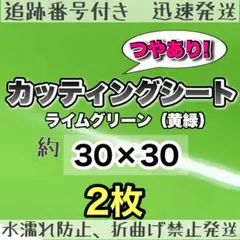 大判　黄緑　ライムグリーン　カッティングシート　2枚　うちわ文字　規定外