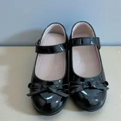 ブラック リボン付き フォーマルシューズ 17cm 女の子 入学式 卒業式