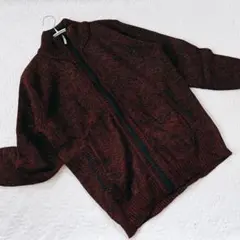 ニット カーディガン XL パーカー おしゃれ カジュアル ワインレッド