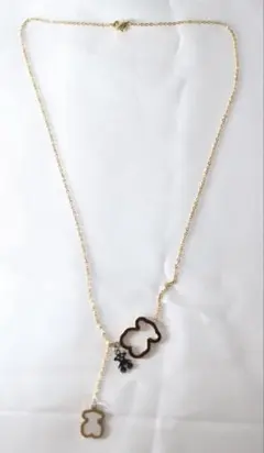 新品 くま ネックレス 3カラー ステンレス シェル ベアチャーム レディース