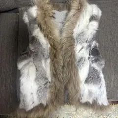 ラビットファー グレー ベスト サイズ40