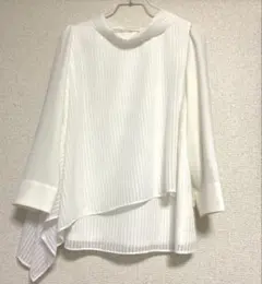 美品 A.T ATSURO TAYAMA アシンメトリー ストライプブラウス36のサムネイル