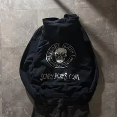 00s【archive】skull logo hoodie/Y2K swag◎/