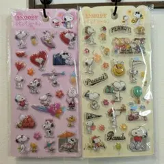 新品 PEANUTS スヌーピー ぷくぷくシール2種
