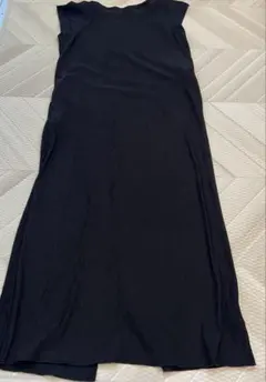 LHELBIEレルビエ　ノースリーブ黒ロングワンピース