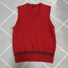 Paul Smith ポールスミス Vネック ニットベスト レッド Lサイズ