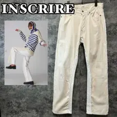 INSCRIRE アンスクリア　コーデュロイパンツ　切替デザイン　ホワイト　36
