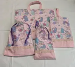 ユニコーン　ハンドメイド　レッスンバッグ　女の子　4点セット　　入学　入園