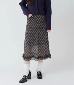 fekete ドットフリルスカート - メルカリ