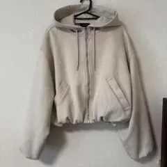 【ZARA】フェイクスエード　フルジップ　M