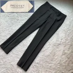 INCOTEX モヘア ウール スラックス 44 1NT035 チャコールグレー