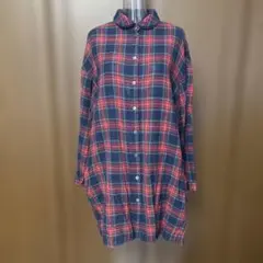 カシェット　ウールガーゼ　タータンチェック　チュニック丈シャツのサムネイル