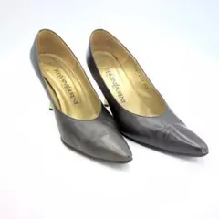 【美品】YSL イヴサンローラン ビジネスシューズ レザーパンプス 黒 ヒールのサムネイル