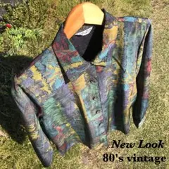 New Look 総柄ボリューム袖ブラウス 日本製 80'svintageのサムネイル