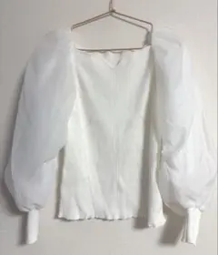 ●CELFORD ●セルフォード●リブホワイト シフォン袖●長袖 トップス 38