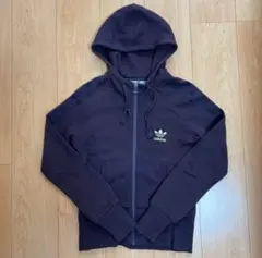 adidas オリジナルス　パーカー　フルジップ　万国旗タグ　パープル　M