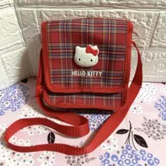 ハローキティ　￼平成レトロ　ショルダーバッグ　ポシェット　子供用バック　チェックのサムネイル
