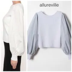 美品 2023 アルアバイル 前後2way 洗える ボリュームスリーブ ニット