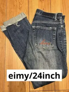 eimy istoire BLUElove刺繍 ダメージデニム ブルーのサムネイル