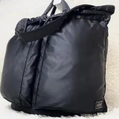상태좋음 PORTER タンカー 2way ヘルメットバッグ 大容量 ブラック