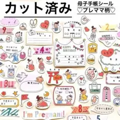 ⭐️匿名発送　B6◎母子手帳マタニティフレークシール【プレママ柄】カット済み