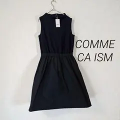 新品 COMME CA ISM ワンピース ノースリーブ オフネック M 紺